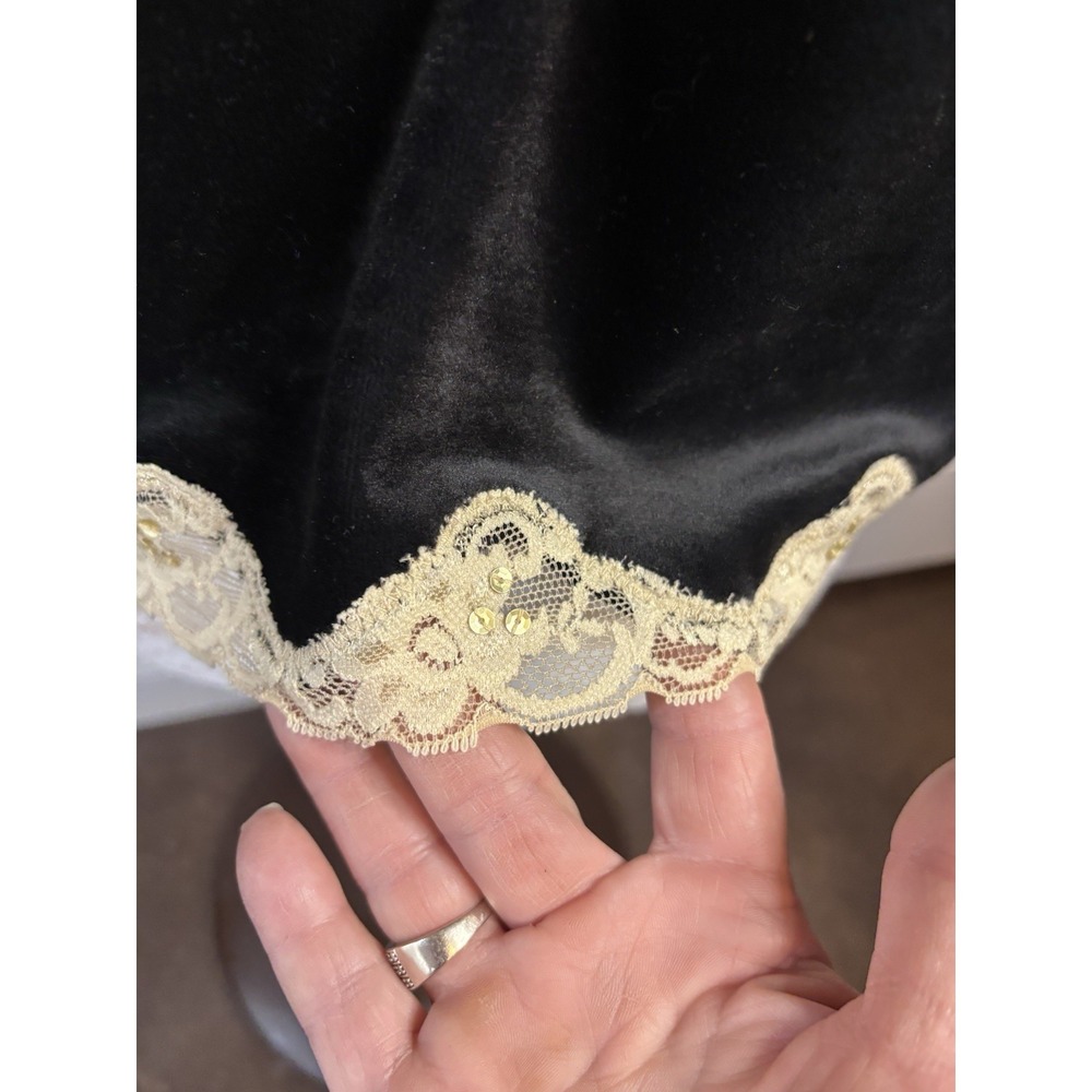 Emma James Velvet Babydoll Women's Top Lace Beaded Romantic Whimsygoth L Y2K Vtg - Picture 5 of 16